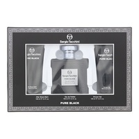 Sergio Tacchini Pure Black Мъжки Комплект - EdT 100 ml + автършейв балсам 100 ml + душ гел 100 ml /2022  