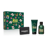 Dsquared2 Green Wood Комплект за мъже EdT 100 ml + душ гел 100 ml + card holder